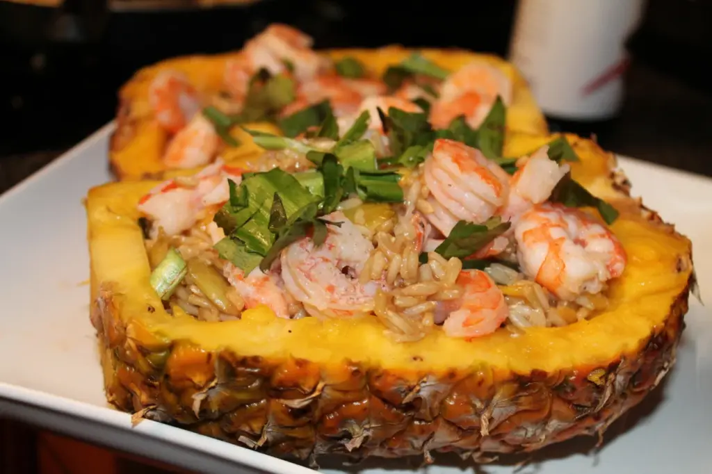 Jerk Chicken and Shrimp Pineapple Bowl Recipe