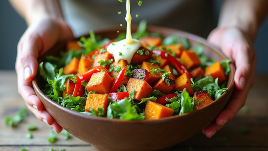 add dressing toss salad