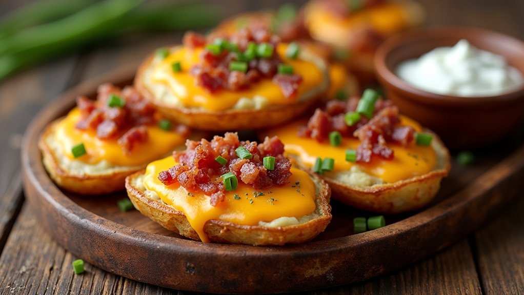 cheesy bacon potato skins