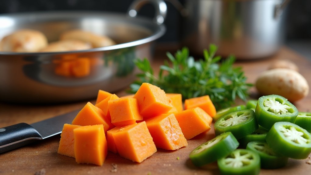 chop vegetables for even cooking