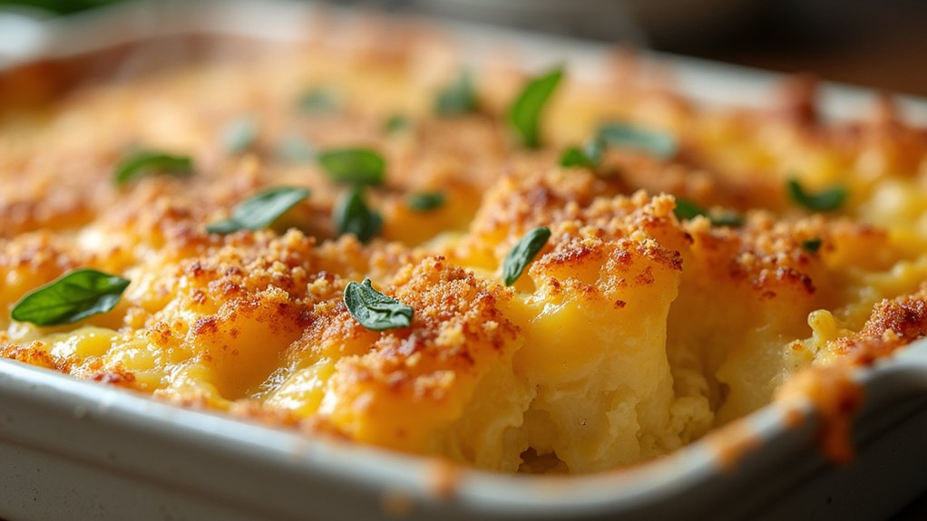 crunchy breadcrumb topping added