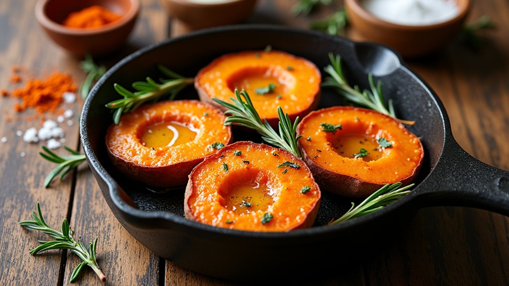flip sweet potatoes gently