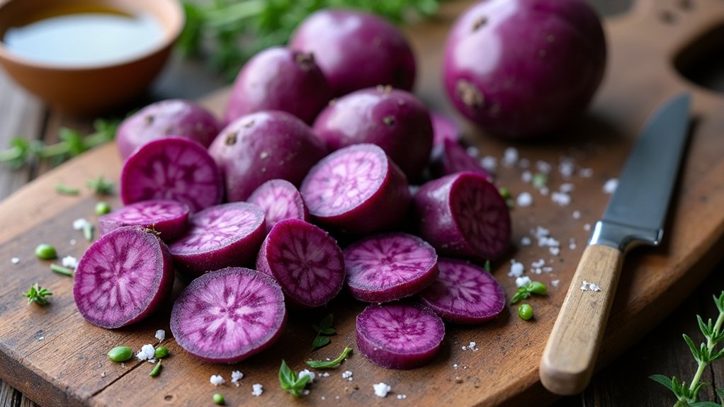 mash vibrant purple potatoes