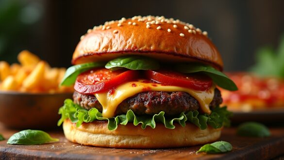 pizza inspired burger creation