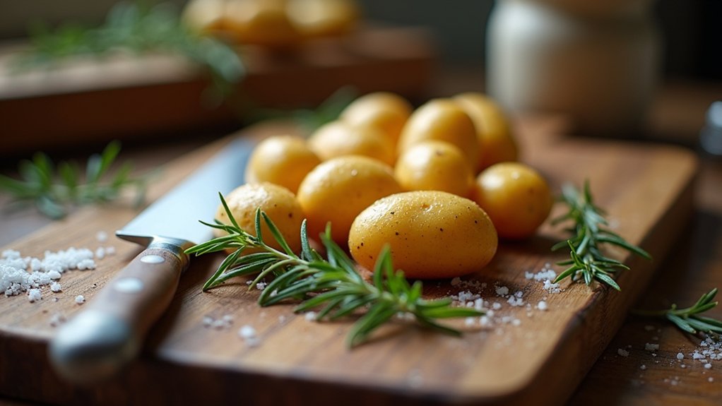 roasting seasoned fingerling potatoes