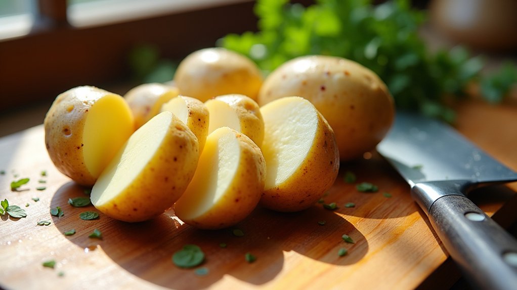slice potatoes lengthwise evenly