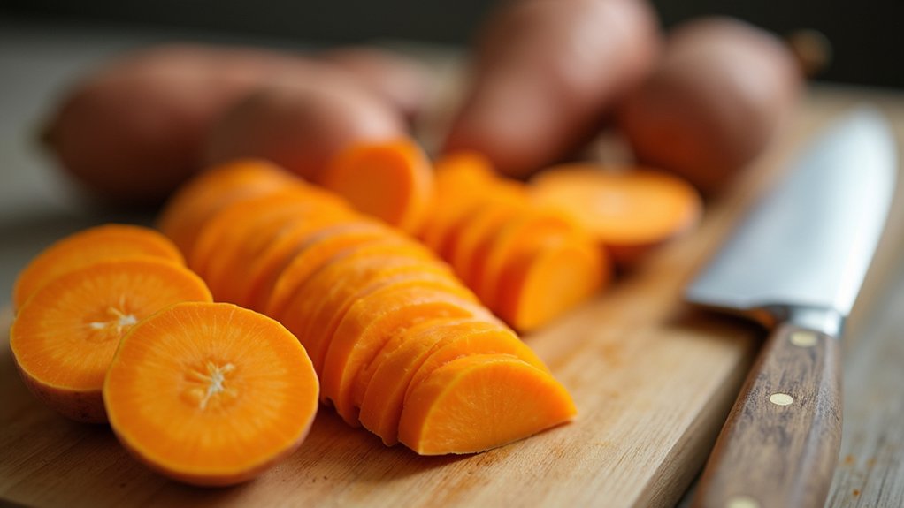 slice sweet potatoes evenly