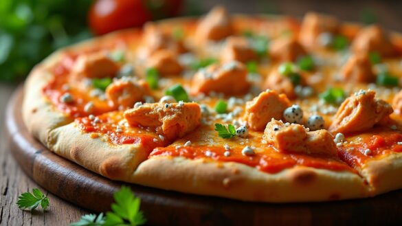 spicy buffalo chicken pizza