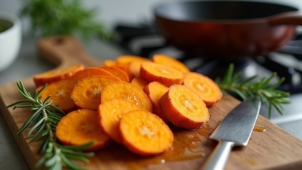 sweet potatoes roasting preparation
