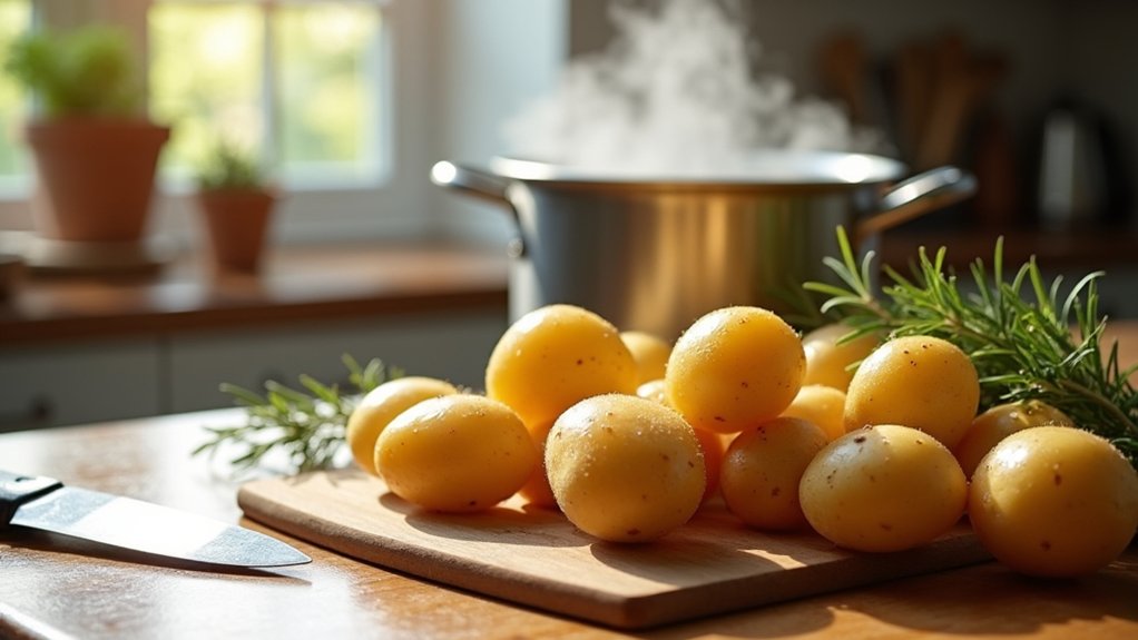 wash and dry potatoes