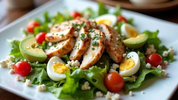crispy salad with toppings