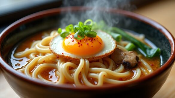 delicious udon noodle soup