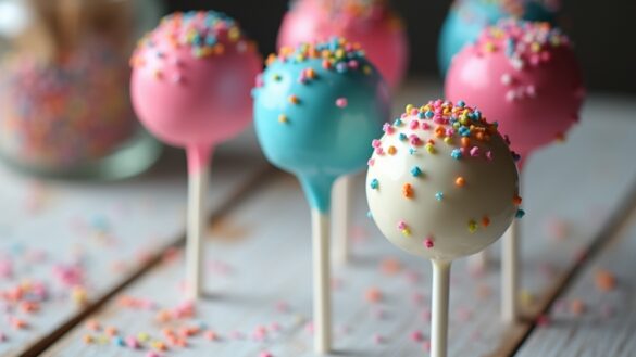 delicious cake on a stick
