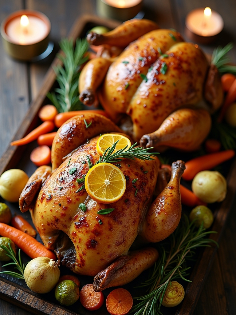 citrus herb roasted hens