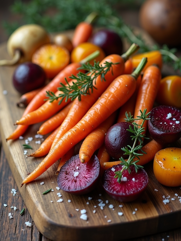 colorful roasted root vegetables