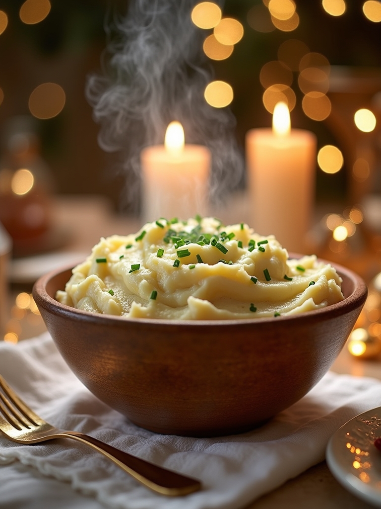 creamy garlic chive mashed potatoes
