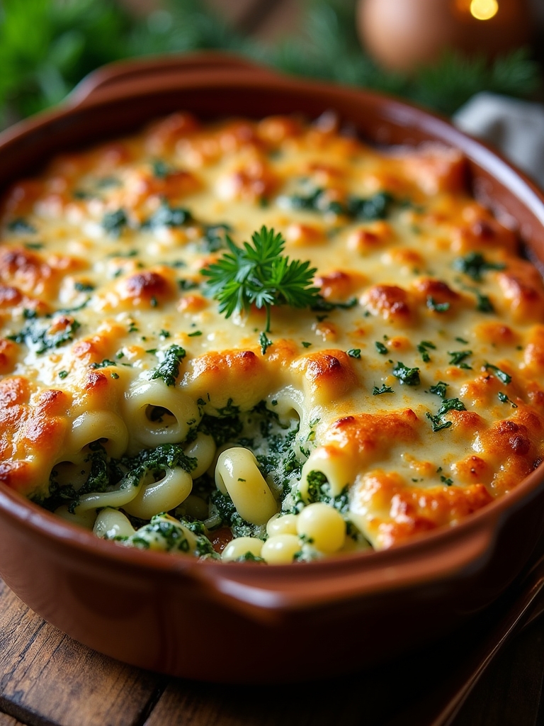 creamy spinach artichoke pasta bake