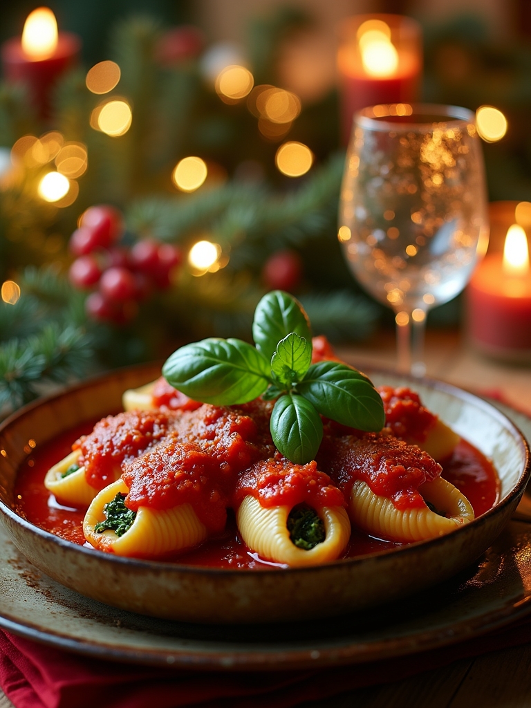 creamy spinach ricotta shells