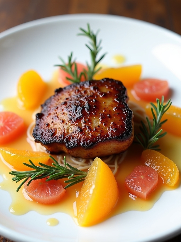 crispy citrus glazed duck breast
