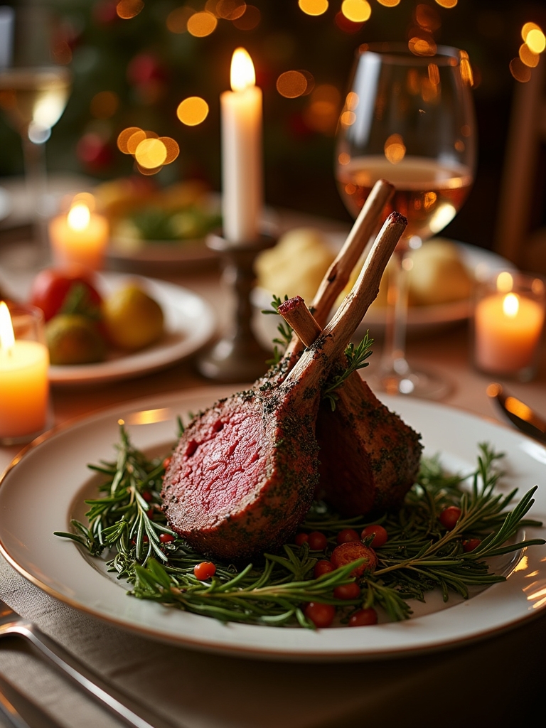 elegant herb crusted lamb dish