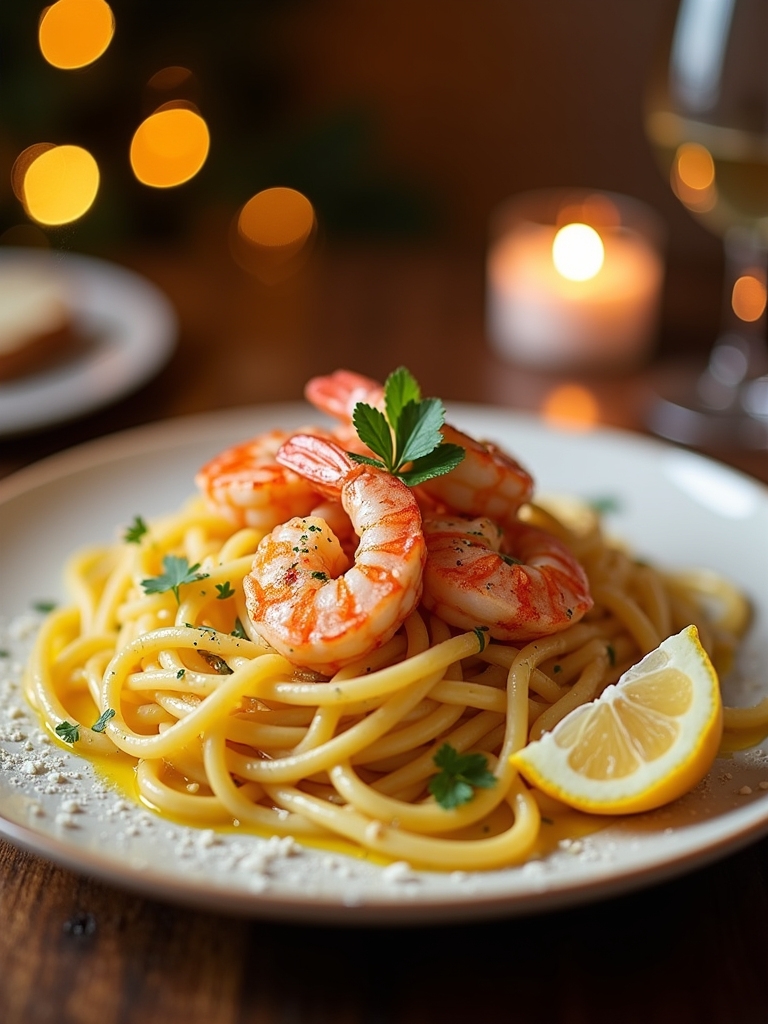 elegant shrimp pasta dish