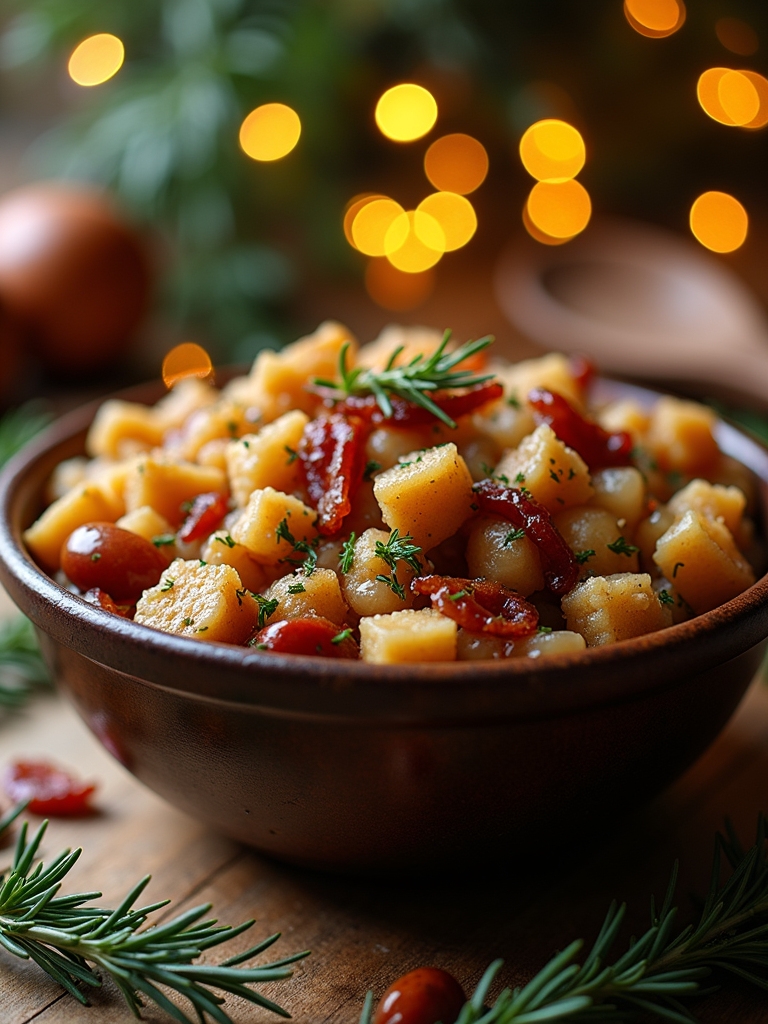 festive chestnut bacon stuffing