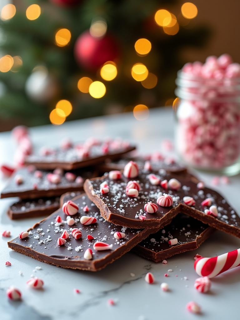 festive chocolate peppermint bark