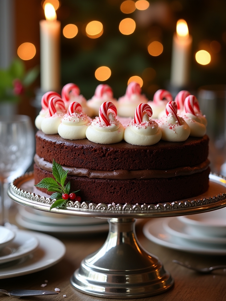 festive chocolate peppermint cake