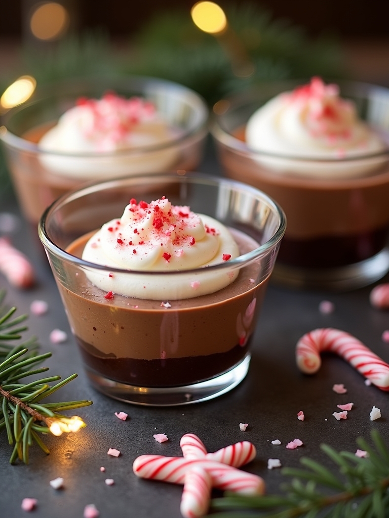 festive chocolate peppermint mousse