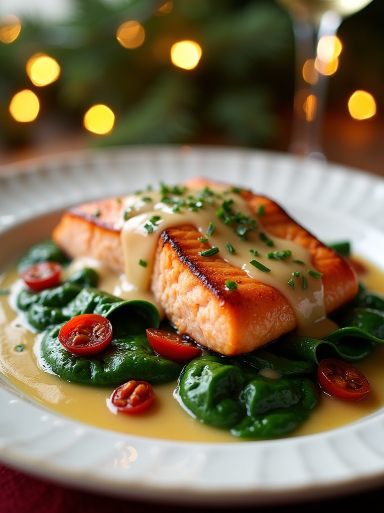 festive creamy salmon dish
