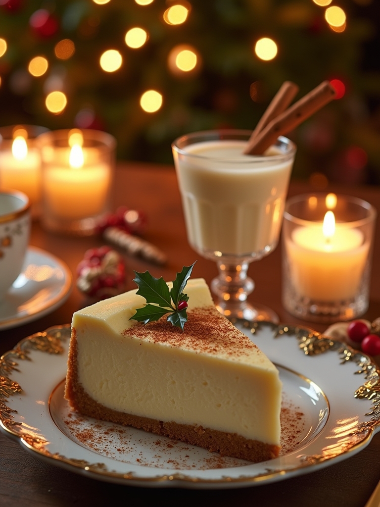 festive eggnog cheesecake delight