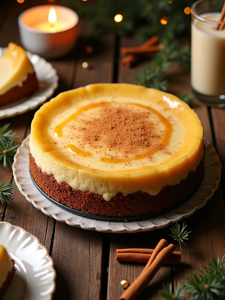 festive eggnog cheesecake delight