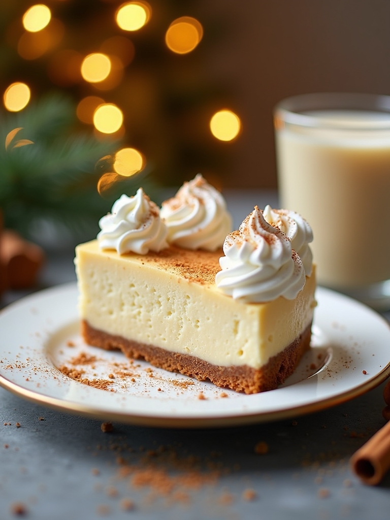 festive eggnog cheesecake recipe