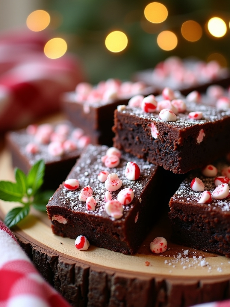 festive peppermint bark brownies