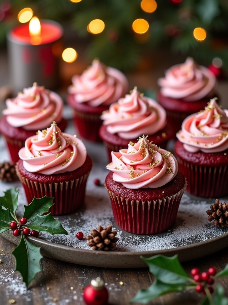 festive red velvet cupcakes