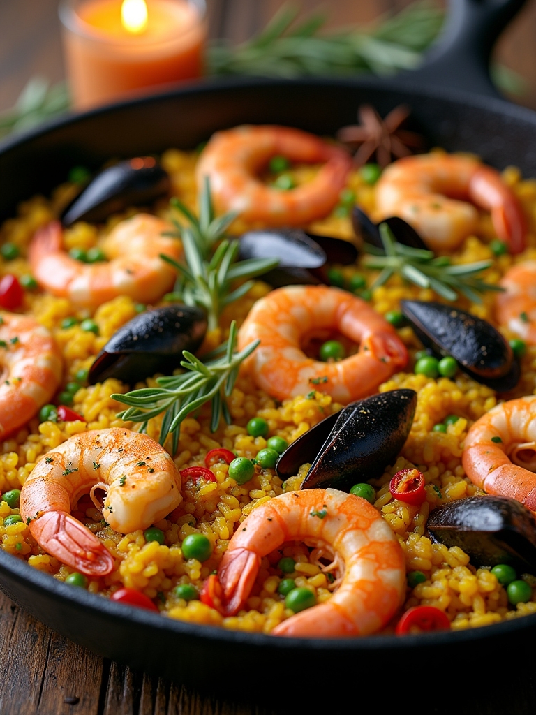 festive seafood paella celebration