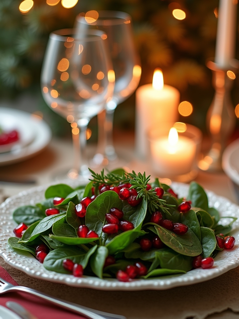 festive spinach pomegranate salad