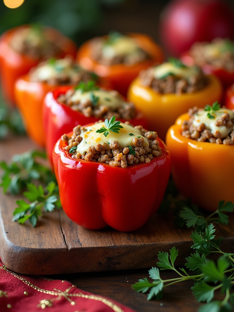 festive stuffed bell peppers