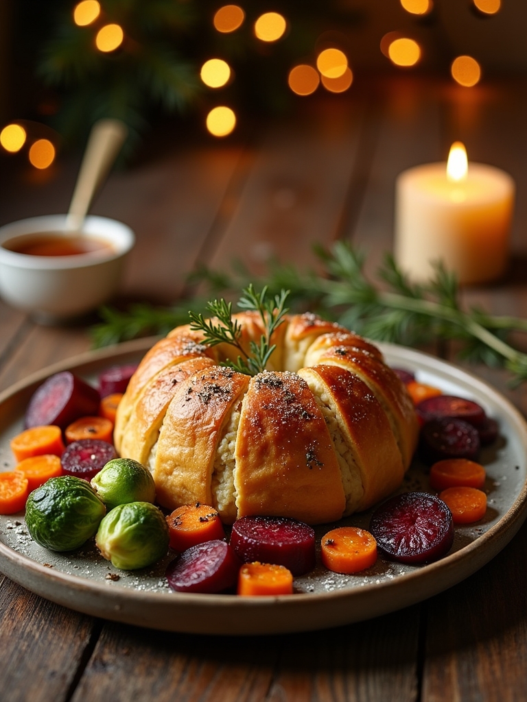 festive vegetarian mushroom dish