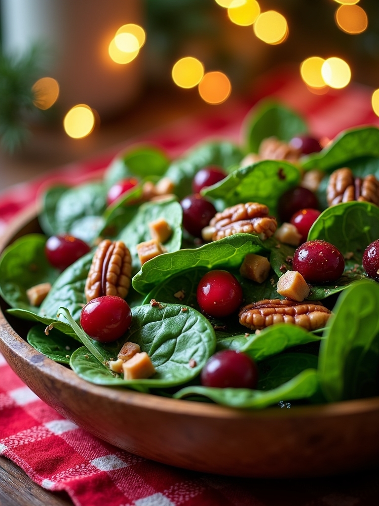 festive vibrant spinach salad