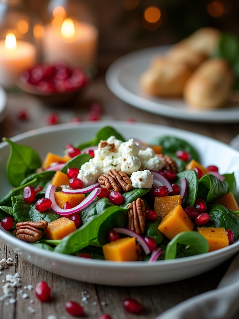 festive winter spinach salad