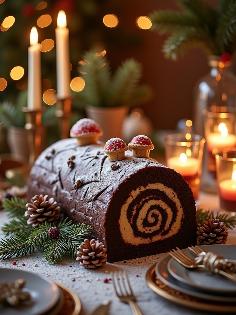 festive yule log cake recipe
