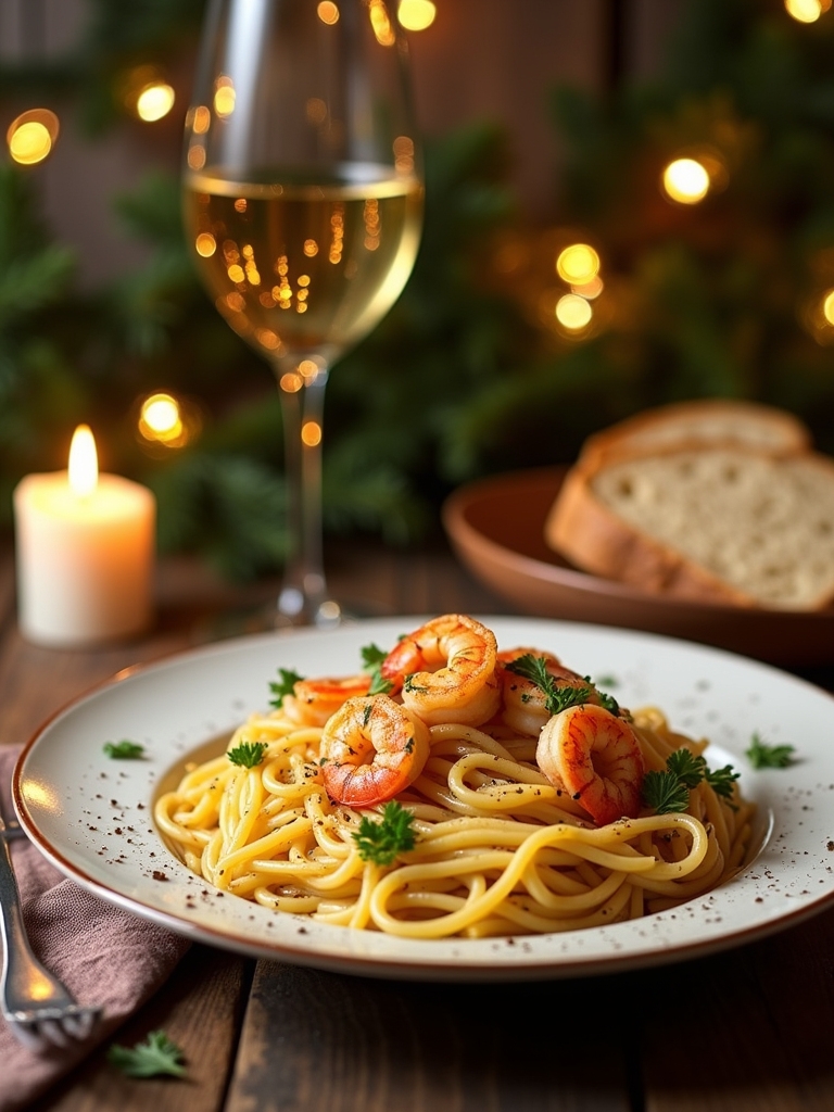 garlic butter shrimp pasta delight