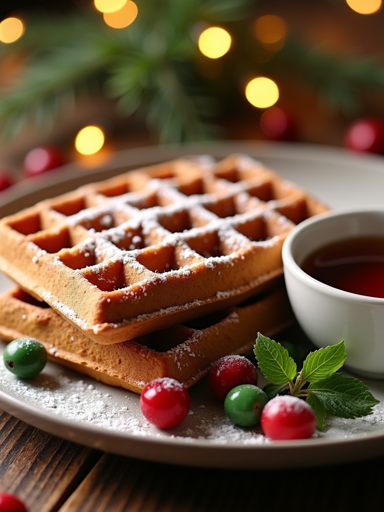 gingerbread waffles with maple
