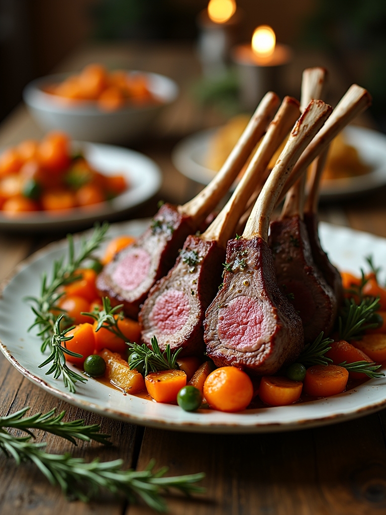gourmet herb crusted lamb centerpiece