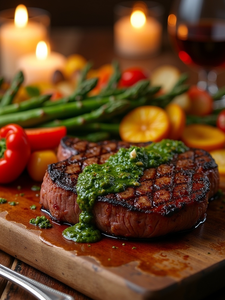 grilled steak with chimichurri