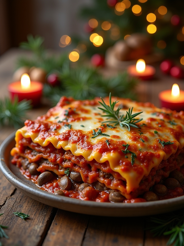 hearty beef mushroom lasagna