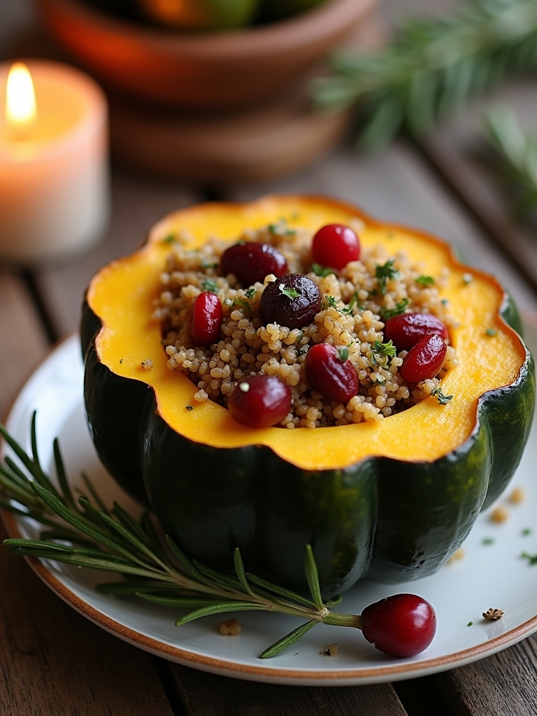 holiday stuffed acorn squash