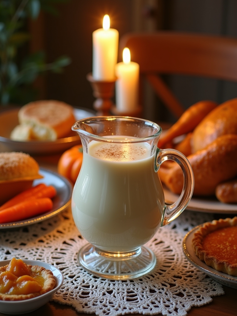 homemade eggnog with nutmeg