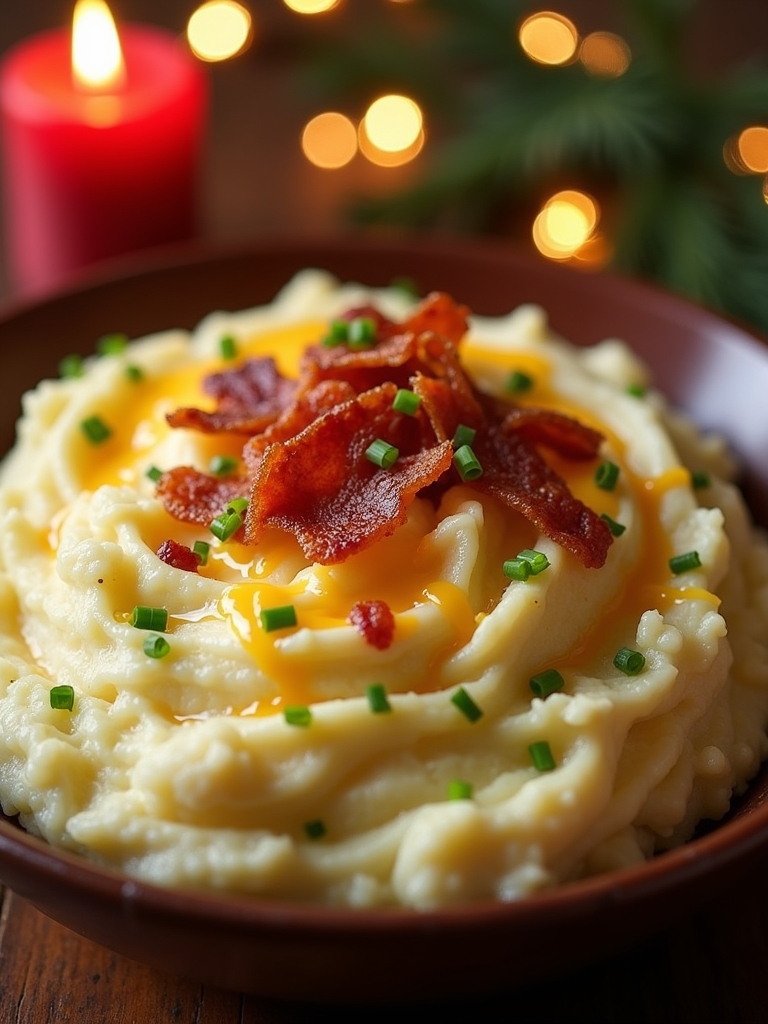 indulgent bacon cheddar mashed potatoes